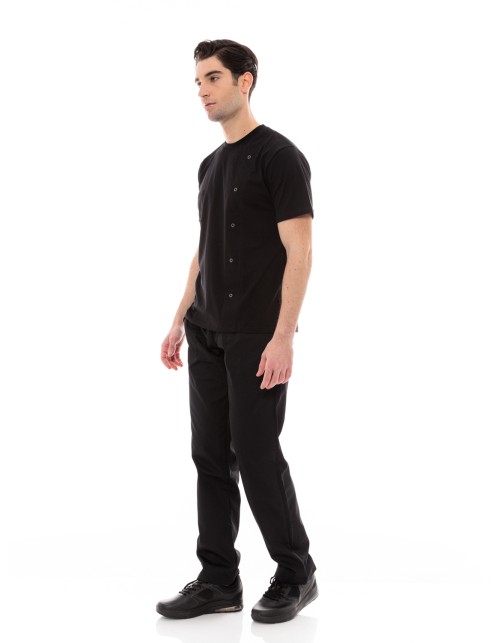 Μπλουζάκι Μαγείρων/Σεφ Unisex Μαύρο Ideal Press - T-Chef