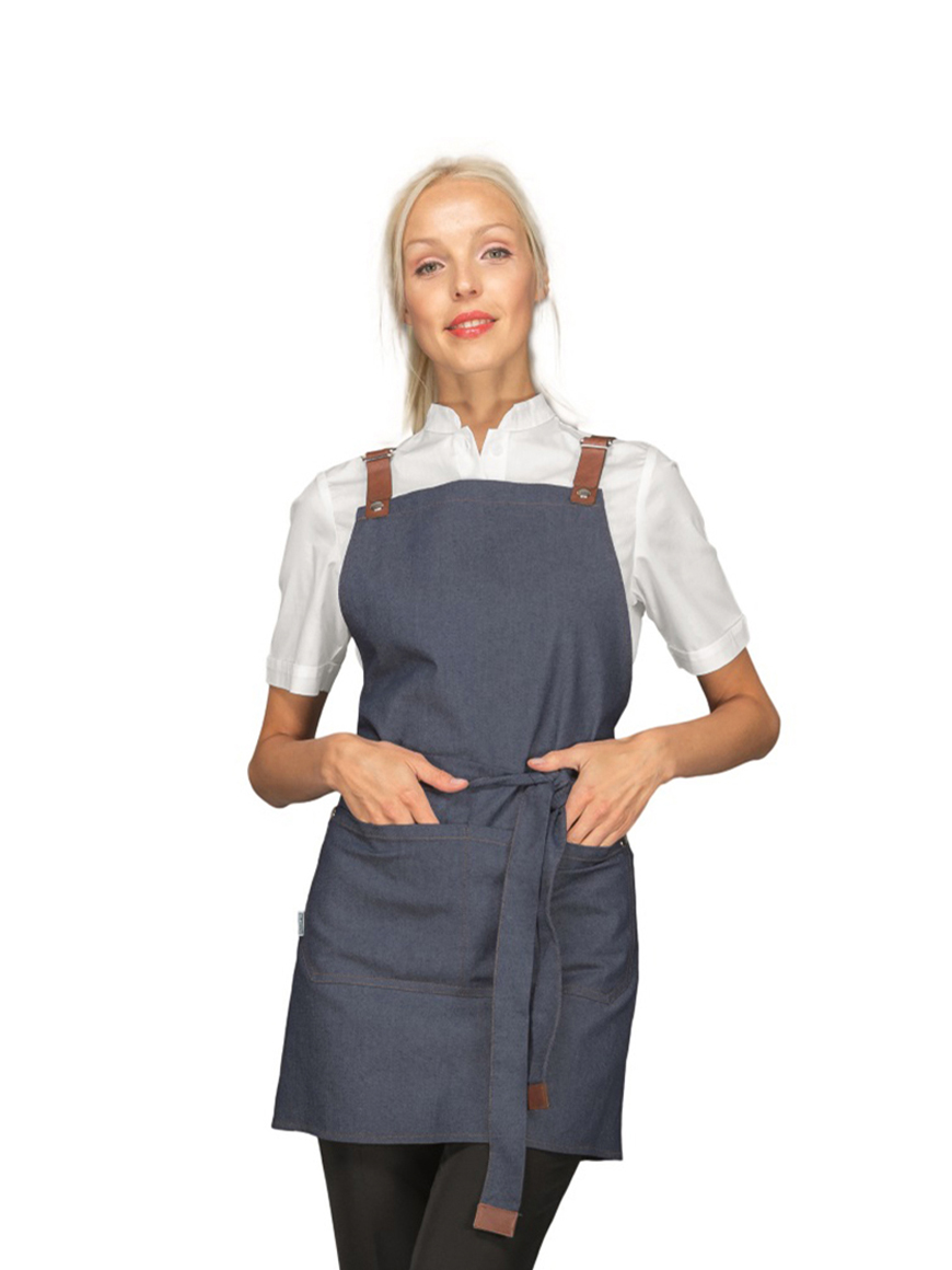 Στηθούρι Μπλε Τζιν Ποδιά Barista Isacco - 088677S Κοντή