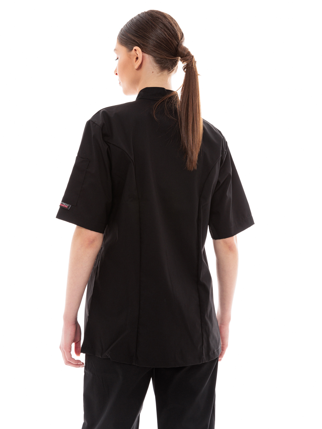 Σακάκι Σεφ/Μαγείρων Ideal Press Μαύρο Unisex με Κοντά Μανίκια - Sauté