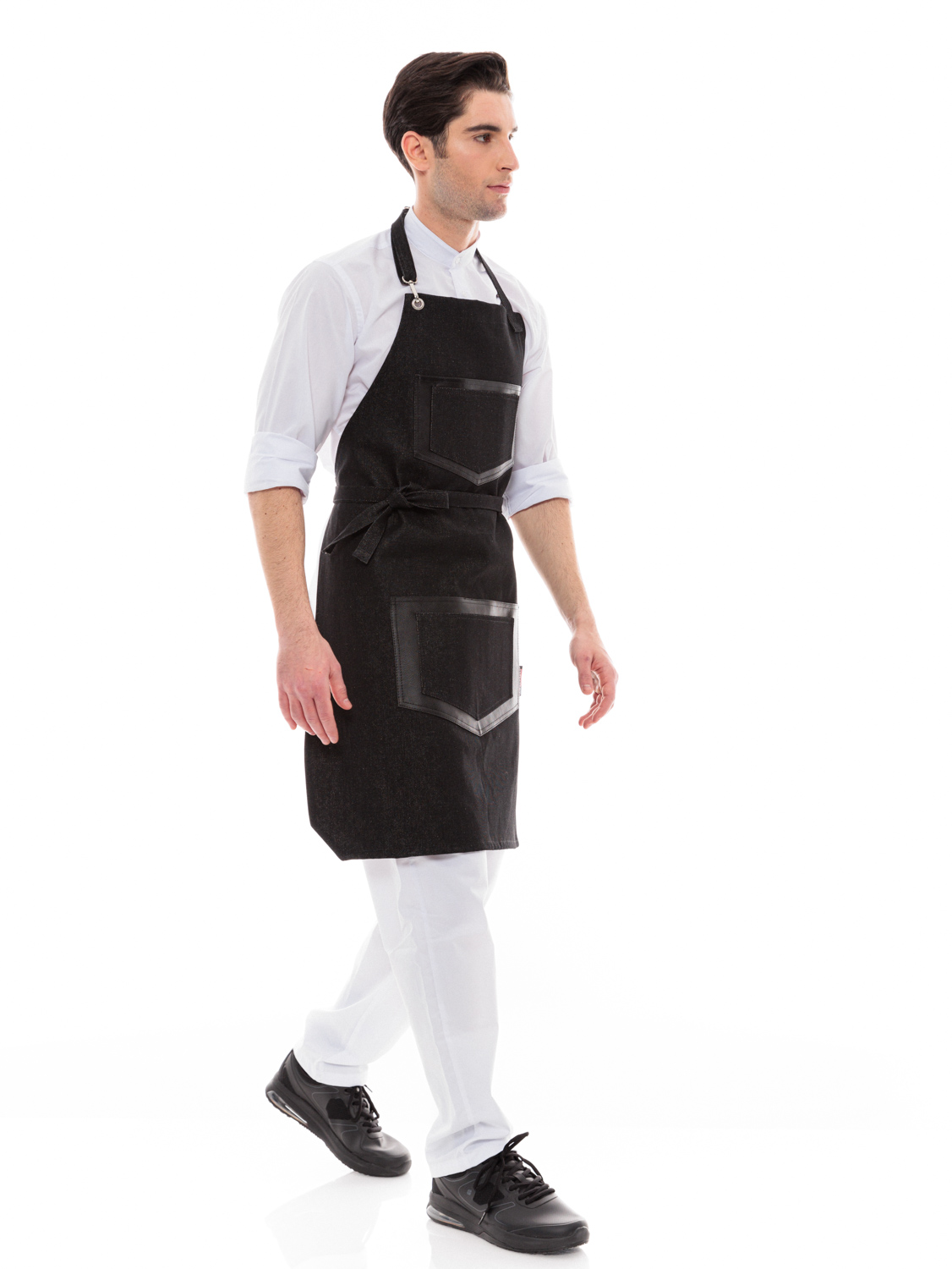 Ποδιά Σερβιτόρου/Barista με Μαύρο Τζιν & Μαύρη Τσέπη από Τεχνόδερμα - 590 Black Fakelos