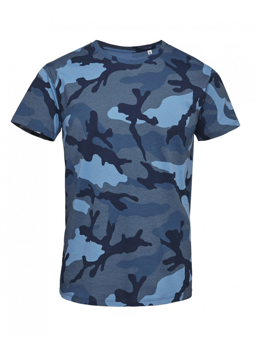 ΑΝΔΡΙΚΟ T-SHIRT ΜΕ ΣΤΡΟΓΓΥΛΗ ΛΑΙΜΟΚΟΨΗ - CAMO MEN