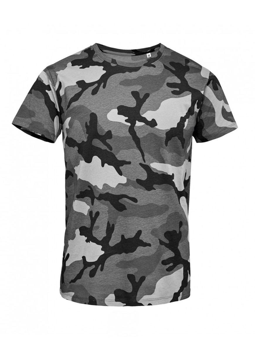 ΑΝΔΡΙΚΟ T-SHIRT ΜΕ ΣΤΡΟΓΓΥΛΗ ΛΑΙΜΟΚΟΨΗ - CAMO MEN