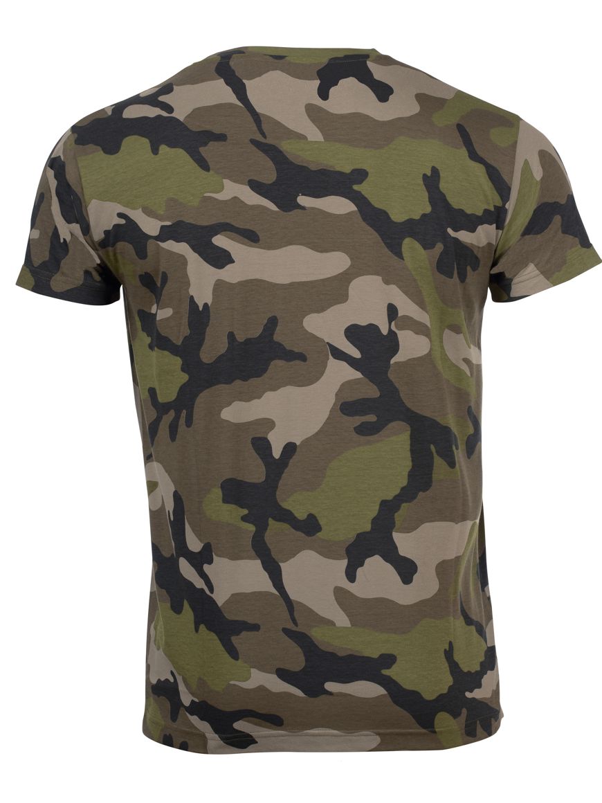 ΑΝΔΡΙΚΟ T-SHIRT ΜΕ ΣΤΡΟΓΓΥΛΗ ΛΑΙΜΟΚΟΨΗ - CAMO MEN