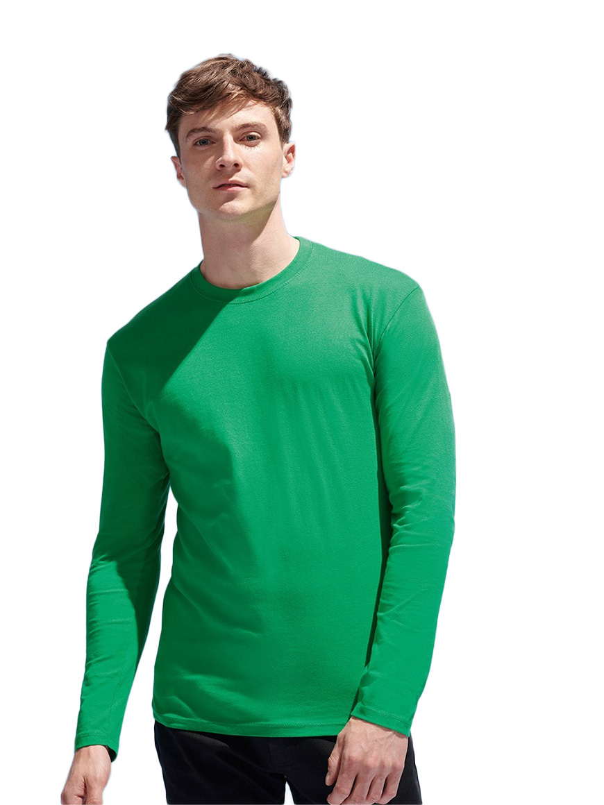 ΑΝΔΡΙΚΟ T-SHIRT ΜΕ ΣΤΡΟΓΓΥΛΗ ΛΑΙΜΟΚΟΨΗ ΚΑΙ ΜΑΚΡΙΑ ΜΑΝΙΚΙΑ - MONARCH