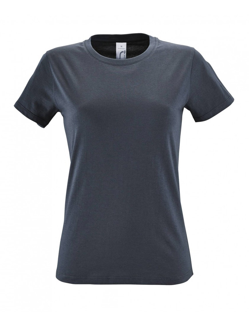 ΓΥΝΑΙΚΕΙΟ T-SHIRT ΜΕ ΣΤΡΟΓΓΥΛΗ ΛΑΙΜΟΚΟΨΗ - REGENT WOMEN