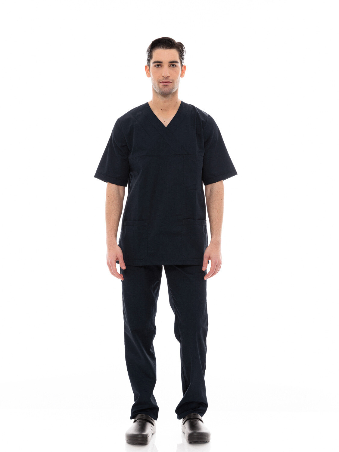 Ideal Press Μαύρο Νοσηλευτικό Σετ Scrub Παντελόνι & Μπλούζα Unisex