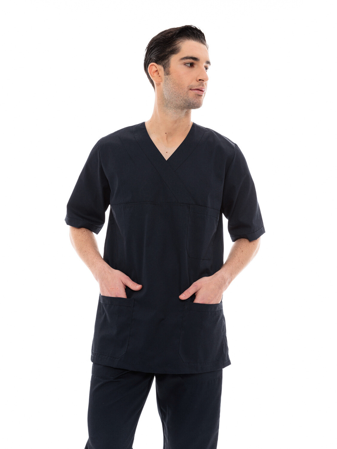 Ideal Press Μαύρο Νοσηλευτικό Σετ Scrub Παντελόνι & Μπλούζα Unisex