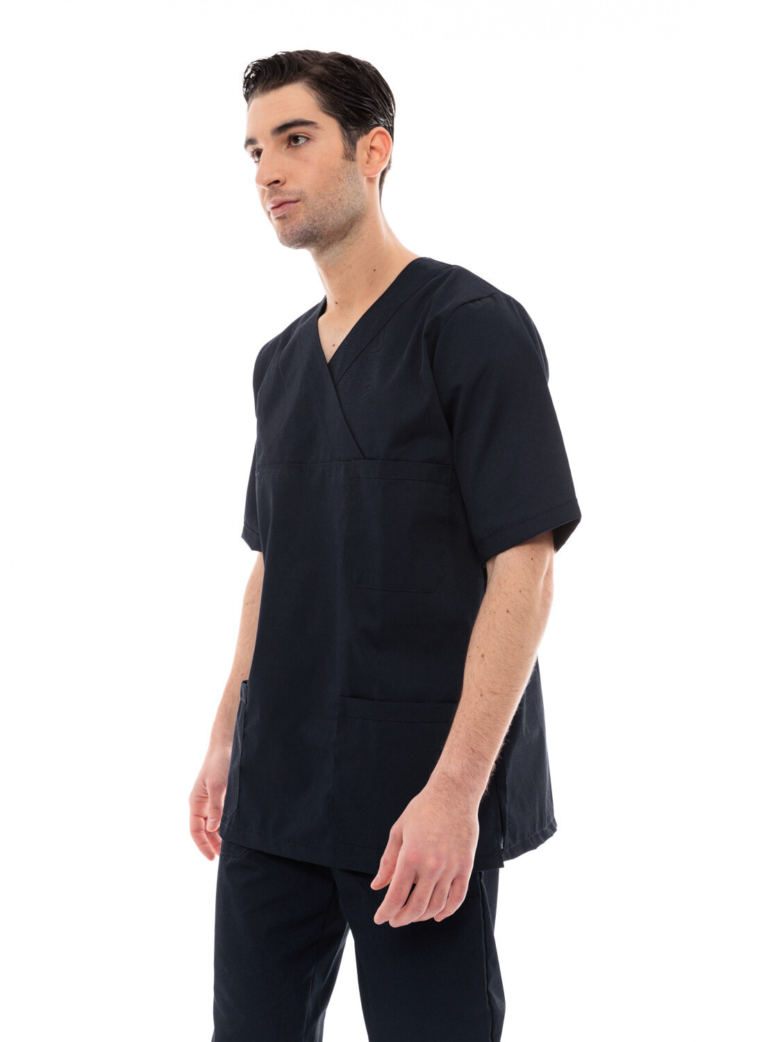 Ideal Press Μαύρο Νοσηλευτικό Σετ Scrub Παντελόνι & Μπλούζα Unisex