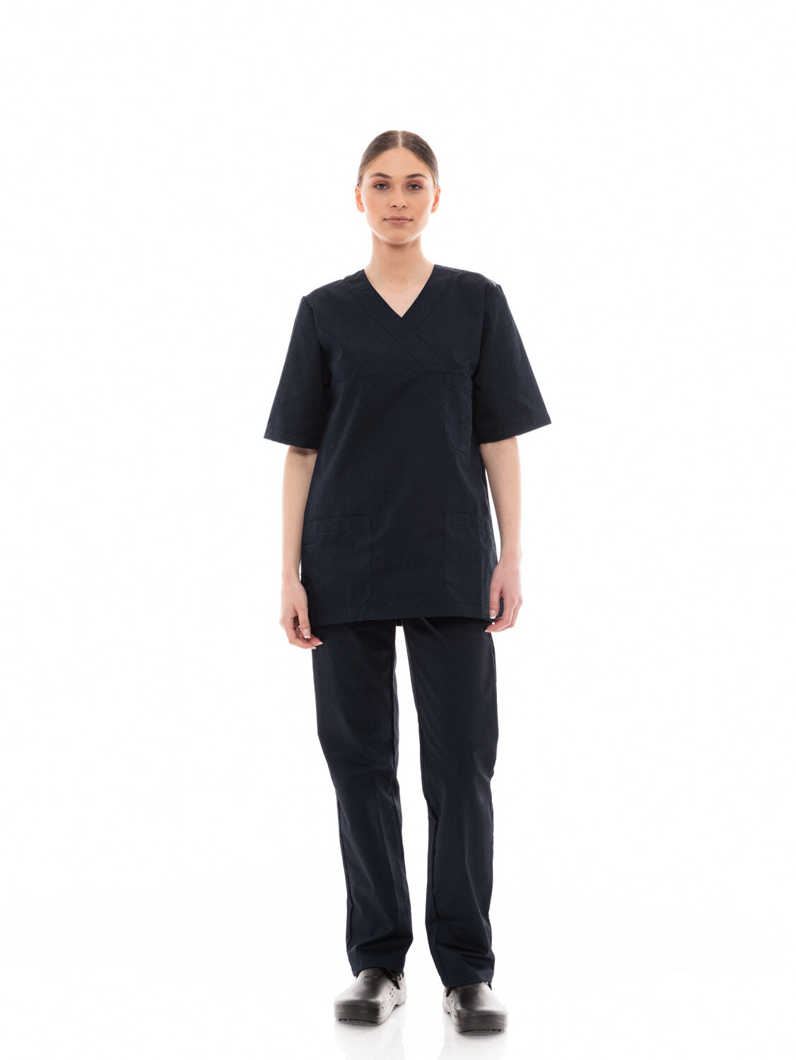 Ideal Press Μαύρο Νοσηλευτικό Σετ Scrub Παντελόνι & Μπλούζα Unisex