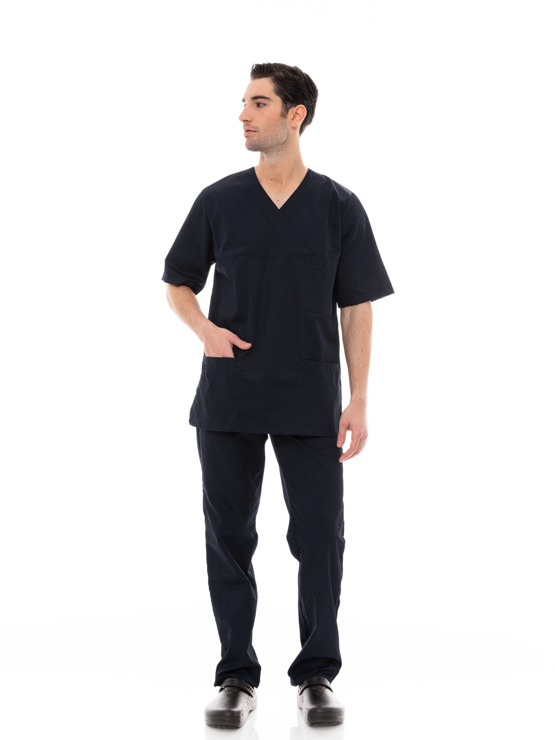 Ideal Press Μαύρο Νοσηλευτικό Σετ Scrub Παντελόνι & Μπλούζα Unisex