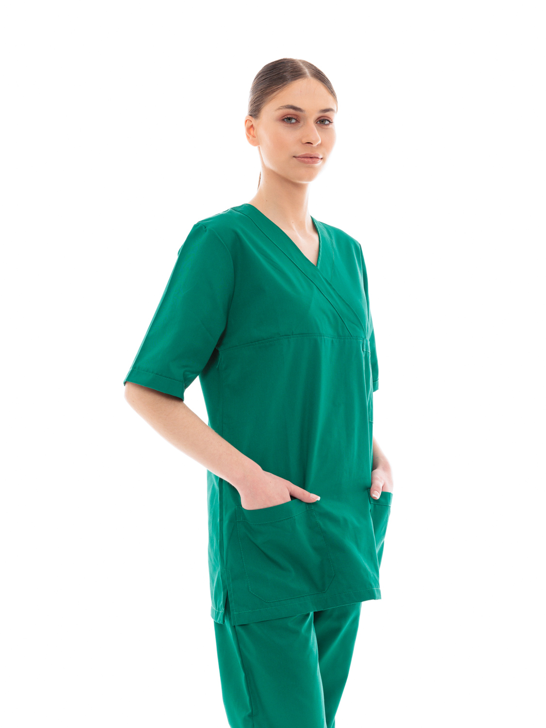 Ideal Press Πράσινο Νοσηλευτικό Σετ Scrub Παντελόνι & Μπλούζα Unisex