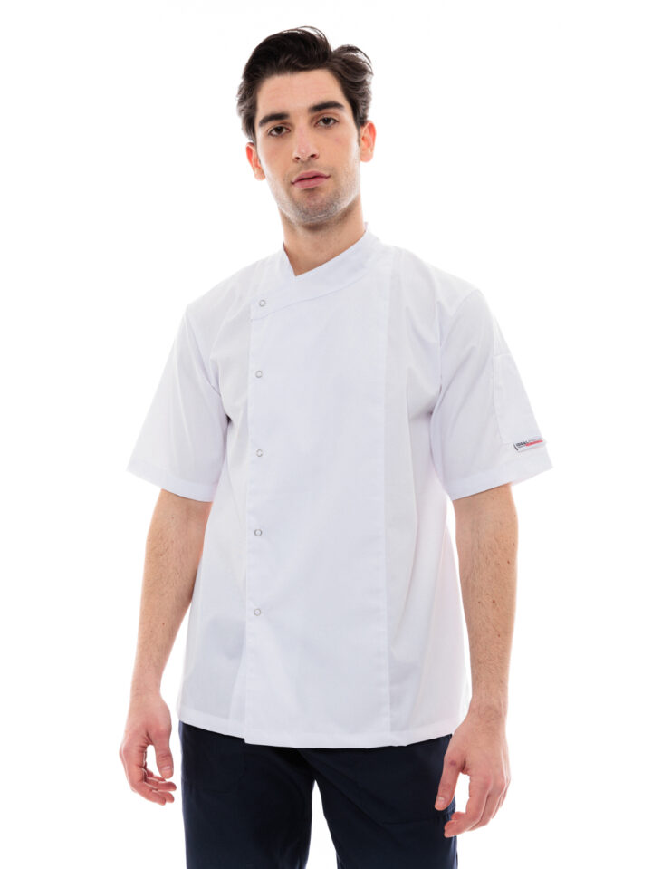 Μπλούζα ΣεφΜαγείρων Unisex Λευκή με Κοντά Μανίκια - 100