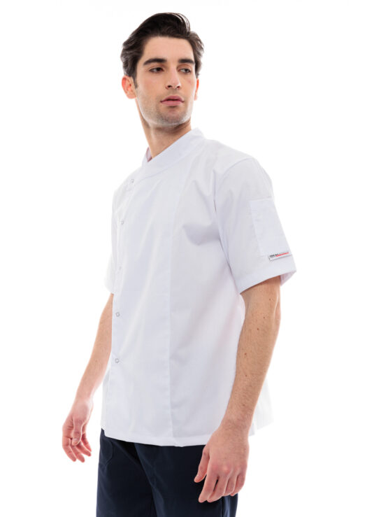 Μπλούζα ΣεφΜαγείρων Unisex Λευκή με Κοντά Μανίκια - 100