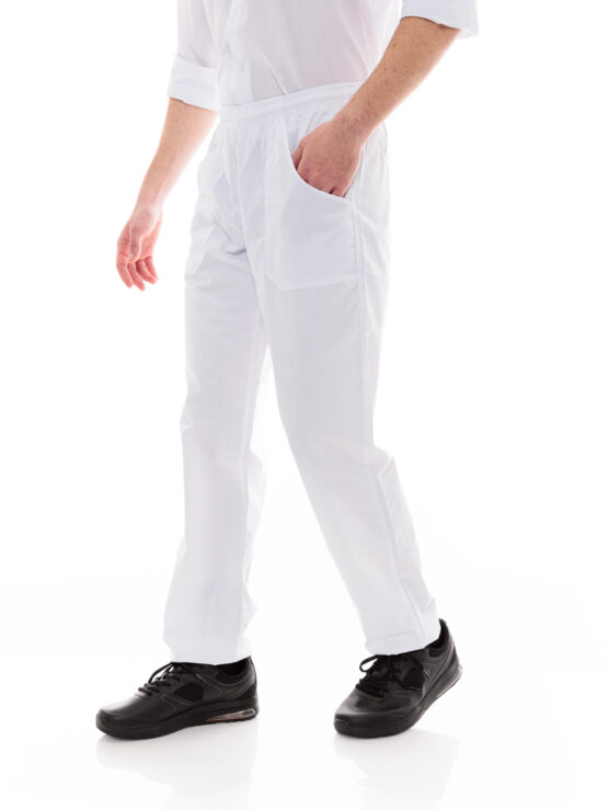 Παντελόνι Μαγείρων - Σεφ Unisex Λευκό Με Τρεις Τσέπες Μεγάλα Μεγέθη - 612slim