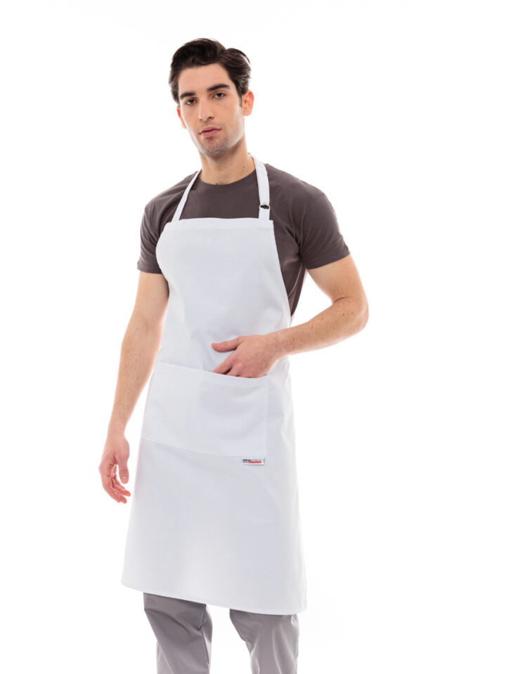 Ποδιά Μαγείρων & Σερβιτόρων Κλασική με Ρυθμιστή Ύψους Λευκή - 530white