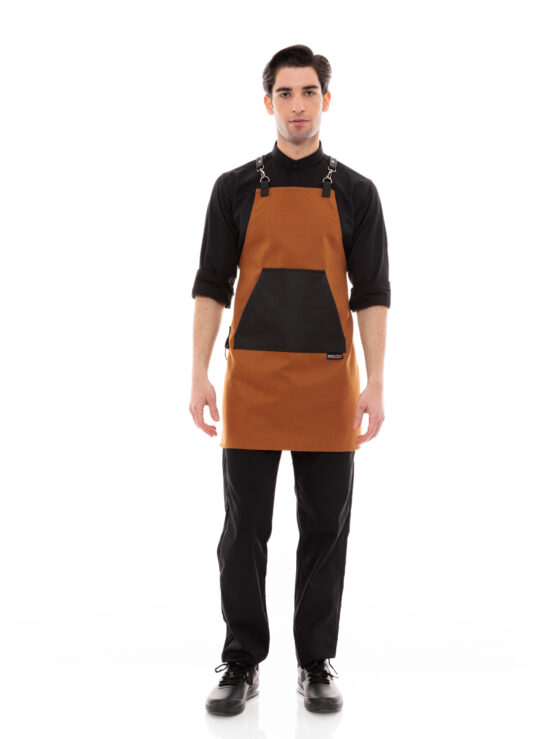 Ideal Press Camel Full Length Canvas Apron & Black Pouch Leather Pocket